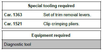 Renault Clio. Front seatback trim: Removal - Refitting