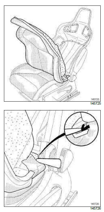 Renault Clio. Front seatback trim: Removal - Refitting