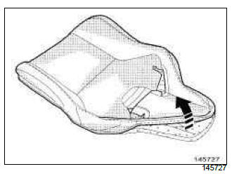 Renault Clio. Front seatback trim: Removal - Refitting