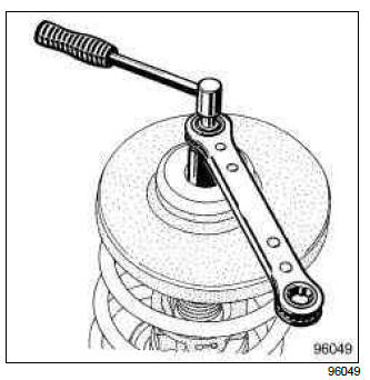 Renault Clio. Front shock absorber and spring: Removal - Refitting