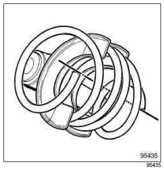 Renault Clio. Front shock absorber and spring: Removal - Refitting