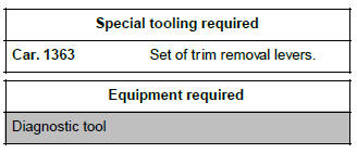 Renault Clio. Front side air distribution duct: Removal - Refitting