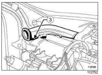 Renault Clio. Front side air distribution duct: Removal - Refitting