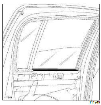Renault Clio. Rear side door sliding window: Removal - Refitting