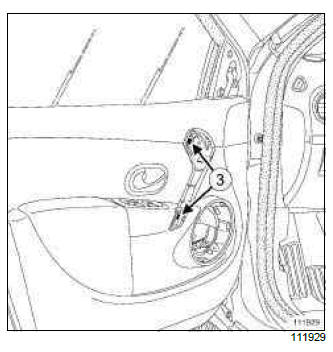 Renault Clio. Front side door trim: Removal - Refitting