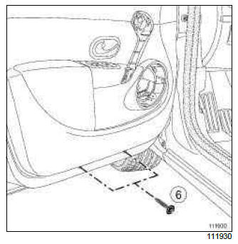 Renault Clio. Front side door trim: Removal - Refitting