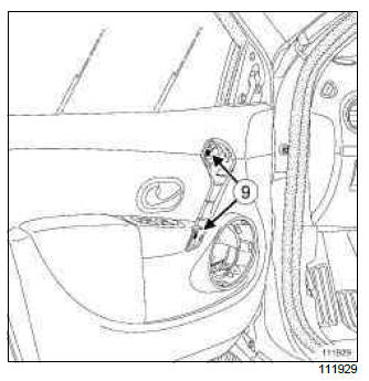 Renault Clio. Front side door trim: Removal - Refitting