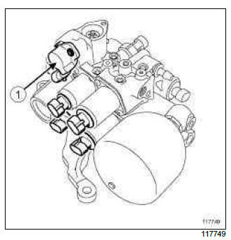 Renault Clio. Gear selection sensor: Removal - Refitting