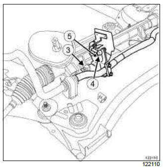 Renault Clio. Headlight beam adjustment front sensor: Removal - Refitting