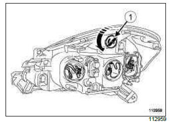 Renault Clio. Headlight bulb: Removal - Refitting