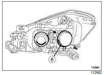 Renault Clio. Headlight bulb: Removal - Refitting