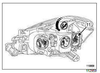 Renault Clio. Headlight bulb: Removal - Refitting