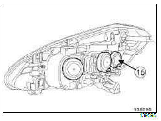 Renault Clio. Headlight bulb: Removal - Refitting