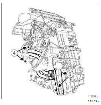 Renault Clio. Heater matrix: Removal - Refitting