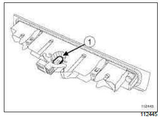 Renault Clio. High level brake light bulb: Removal - Refitting