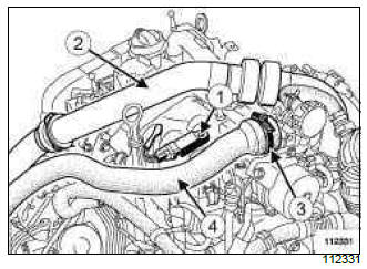 Renault Clio. High pressure pipe between pump and rail: Removal - Refitting