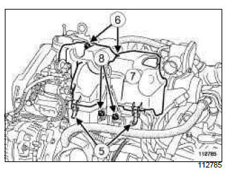 Renault Clio. High pressure pump: Removal - Refitting