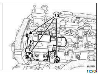 Renault Clio. High pressure pump: Removal - Refitting