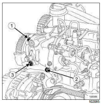 Renault Clio. High pressure pump: Removal - Refitting