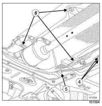 Renault Clio. Hydraulic unit - underbody union brake pipe: Removal - Refitting