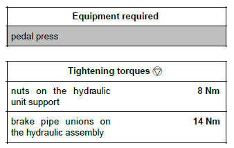 Renault Clio. Hydraulic unit with ESP: Removal - Refitting