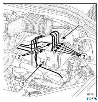 Renault Clio. Hydraulic unit with ESP: Removal - Refitting