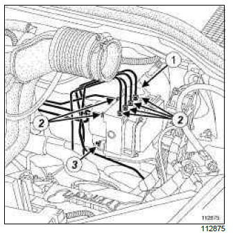 Renault Clio. Hydraulic unit without ESP: Removal - Refitting