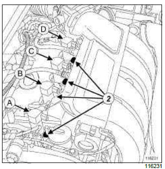 Renault Clio. Coils: Removal - Refitting