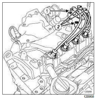 Renault Clio. Coils: Removal - Refitting