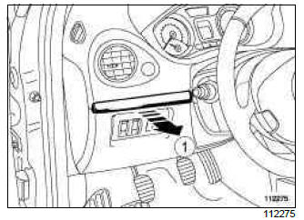 Renault Clio. Ignition switch: Removal - Refitting