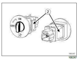 Renault Clio. Inhibitor switch: Removal - Refitting