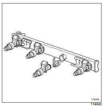 Renault Clio. Injector rail - Injectors: Removal - Refitting