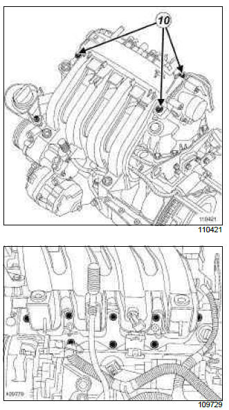 Renault Clio. Inlet distributor: Removal - Refitting