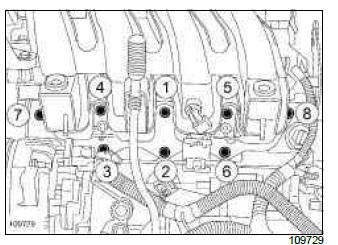 Renault Clio. Inlet distributor: Removal - Refitting