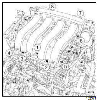 Renault Clio. Inlet distributor: Removal - Refitting