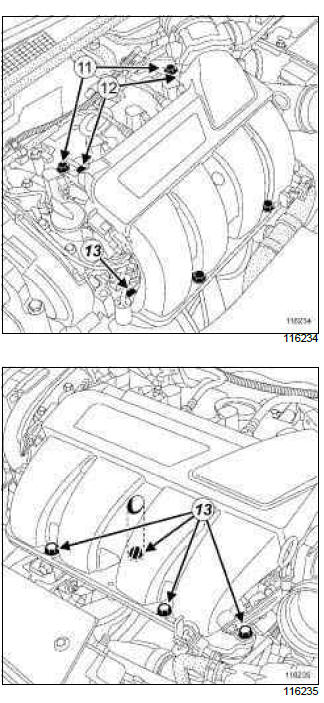 Renault Clio. Inlet distributor: Removal - Refitting