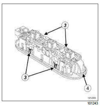 Renault Clio. Interior light: Removal - Refitting