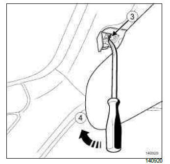 Renault Clio. Sun visor: Removal - Refitting