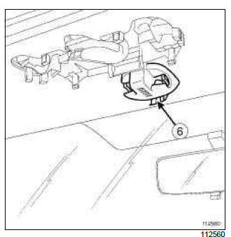 Renault Clio. Sun visor: Removal - Refitting