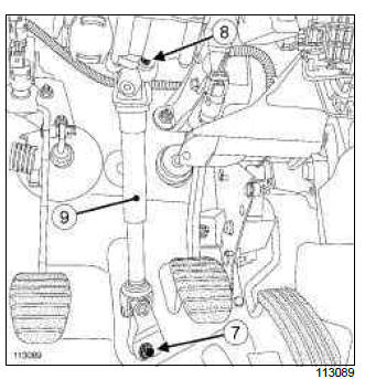 Renault Clio. Intermediate shaft: Removal - Refitting