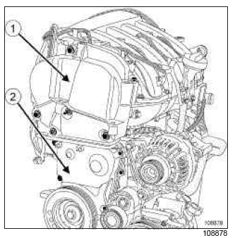 Renault Clio. Timing belt: Removal - Refitting