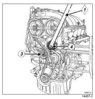 Renault Clio. Timing belt: Removal - Refitting