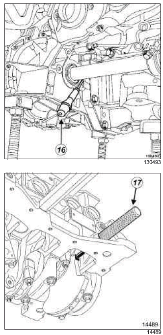 Renault Clio. Timing belt: Removal - Refitting