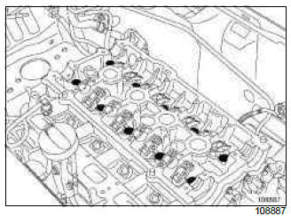 Renault Clio. Cylinder head: Removal - Refitting