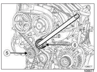 Renault Clio. Timing belt: Removal - Refitting