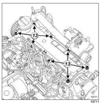 Renault Clio. Rocker cover: Removal - Refitting