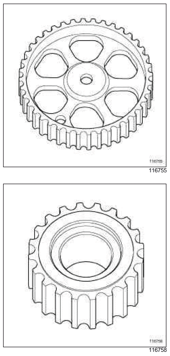 Renault Clio. Timing belt: Removal - Refitting