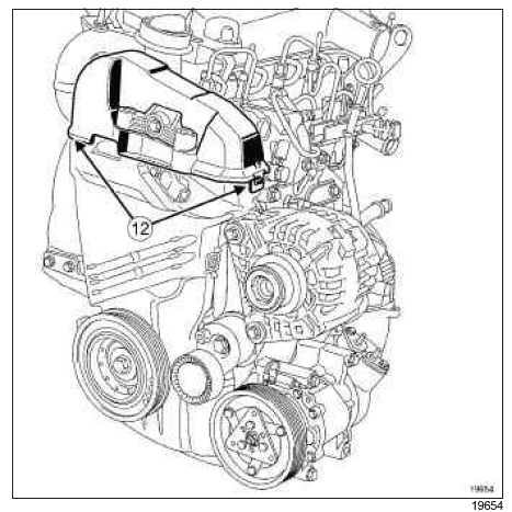 Renault Clio. Timing belt: Removal - Refitting