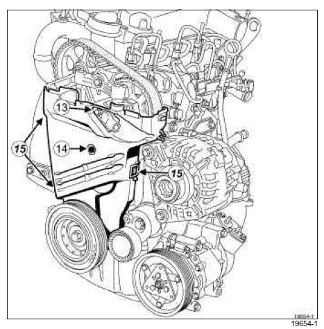 Renault Clio. Timing belt: Removal - Refitting