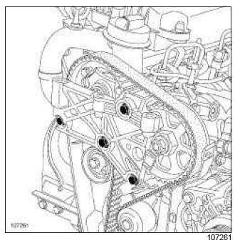 Renault Clio. Timing belt: Removal - Refitting